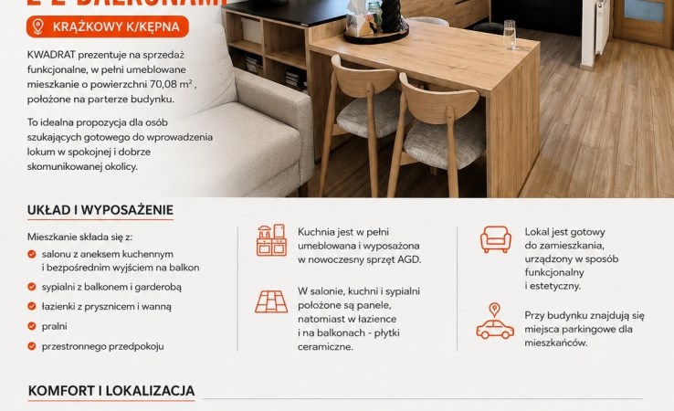 mieszkanie na sprzedaż - Kępno (gw), Krążkowy